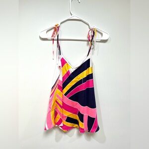 Julie Brown Silk Abstract Tank size 2